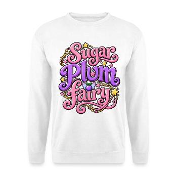 Zuckerpflaumenfee Glitzer Design - Unisex Pullover - Weiß - Vorne - Alina (178cm) & Michal (187cm)