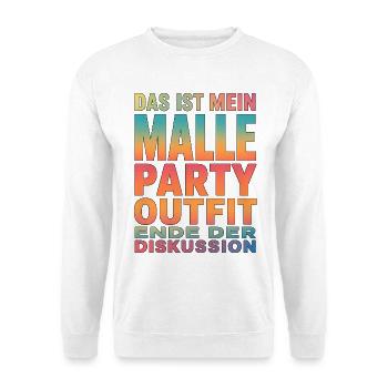  Das Ist Mein Malle Party Outfit Ende Der - Unisex Pullover - Weiß - Vorne - Alina (178cm) & Michal (187cm)