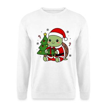 Süßes Kawaii Turtle Santa Weihnachtsgeschenk-Tee - Unisex Pullover - Weiß - Vorne - Alina (178cm) & Michal (187cm)