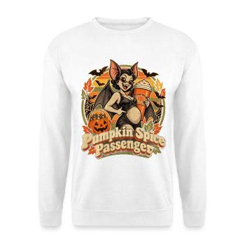Halloween Schwangere Vampirfledermaus Pumpkin - Unisex Pullover - Weiß - Vorne - Alina (178cm) & Michal (187cm)