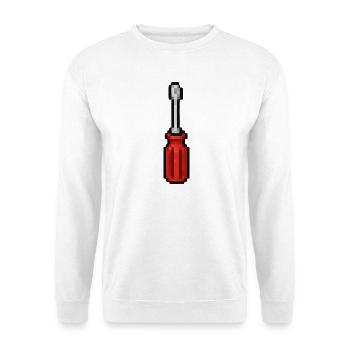 Pixel Schraubendreher Rot - Unisex Pullover - Weiß - Vorne