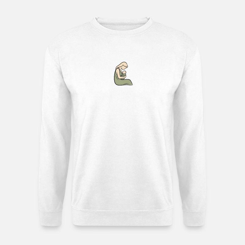 Sanftes Bonding: Mutterschaft Stillen - Unisex Pullover - Weiß