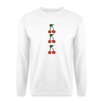 Kirschen 3 fach - Unisex Pullover - Weiß - Vorne