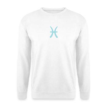 Fische-Tierkreiszeichen Pastellblau - Unisex Pullover - Weiß - Vorne
