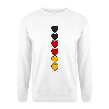 Deutschland Herzen - Unisex Pullover - Weiß - Vorne