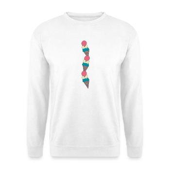 Eiscreme Muster in Pastellfarben - Unisex Pullover - Weiß - Vorne