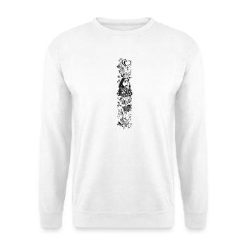 Conception de la pochette – style ethnique Jésus noir - Sweat-shirt Unisexe - blanc - Devant