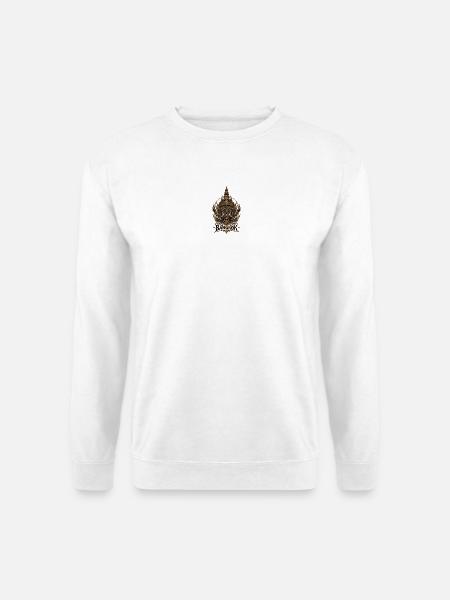 Bangkok Dämonenmaske Goldrelief - Unisex Pullover - Weiß