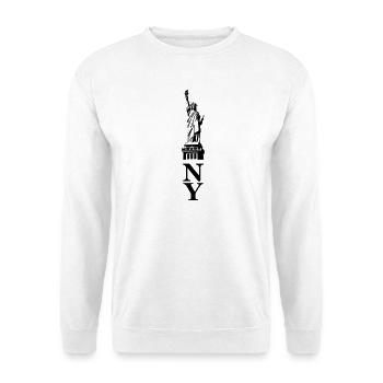 Freiheitsstatue Silhouette - Unisex Pullover - Weiß - Vorne - Alina (178cm) & Michal (187cm)