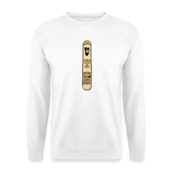 Golden Mezuzah Art Menorah Symbol Modern Judaica - Unisex Sweatshirt - white - Front