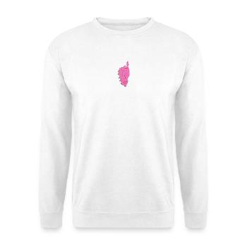 Carte GR20 rose - Sweat-shirt Unisexe - blanc - Devant