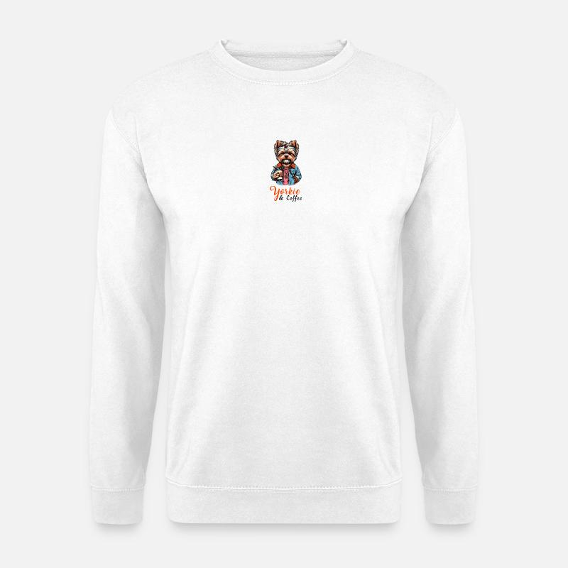 Yorkshire Terrier Kaffee - Unisex Pullover - Weiß
