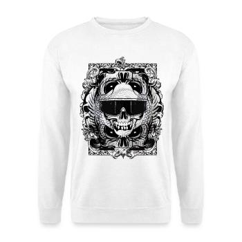 Totenkopf | Tattoo | Totenschädel | Biker - Unisex Pullover - Weiß - Vorne