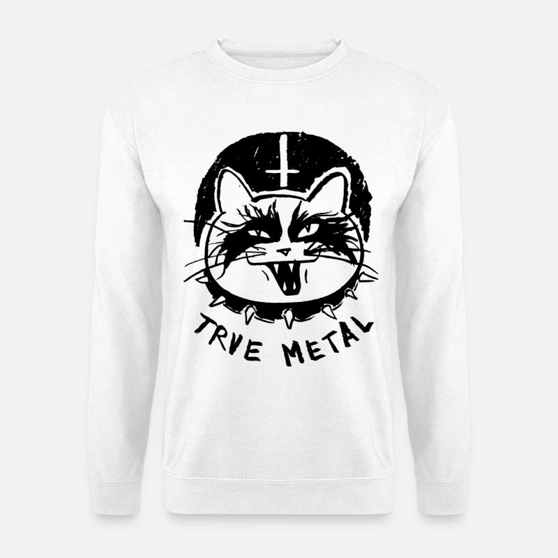 Trve Metal Cat - Unisex Pullover - Weiß