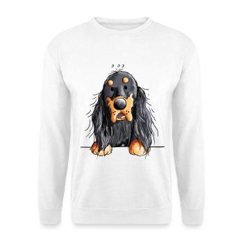 Drôle Gordon Setter dessin animé - Chien - Cadeau - Sweat-shirt Unisexe - blanc - Devant