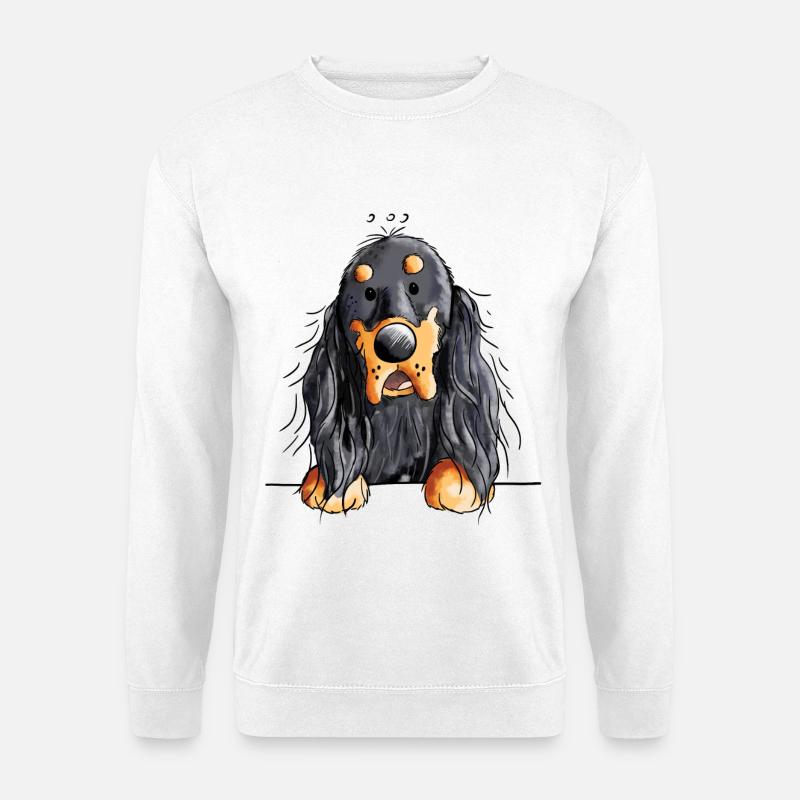 Gordon Setter - Hund - Dog - Comic - Unisex Pullover - Weiß
