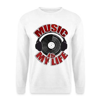 MUSIC is my life Headset - Sweat-shirt Unisexe - blanc - Devant