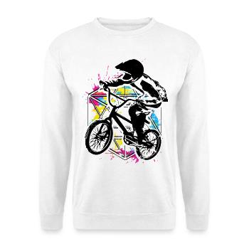 Bmx Racing Retro Bunt - Bmx Fahrrad - Bmx Bike - Unisex Pullover - Weiß - Vorne