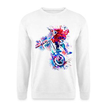 Bmx Fahrrad - Pixel Bmx Rad - Buntes Bmx - Unisex Pullover - Weiß - Vorne