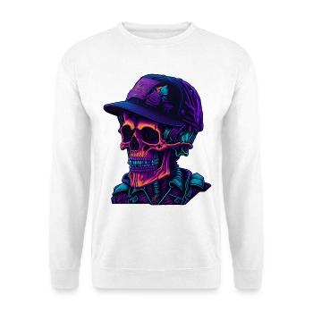 Squelette avec casquette - Sweat-shirt Unisexe - blanc - Devant