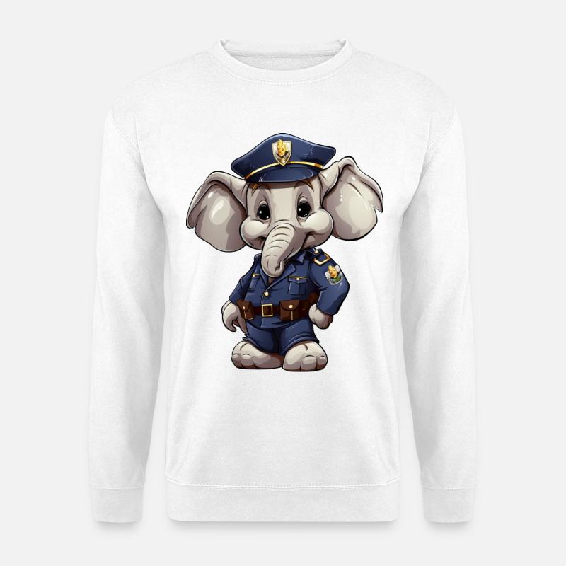 Elefanten Polizei - Unisex Pullover - Weiß