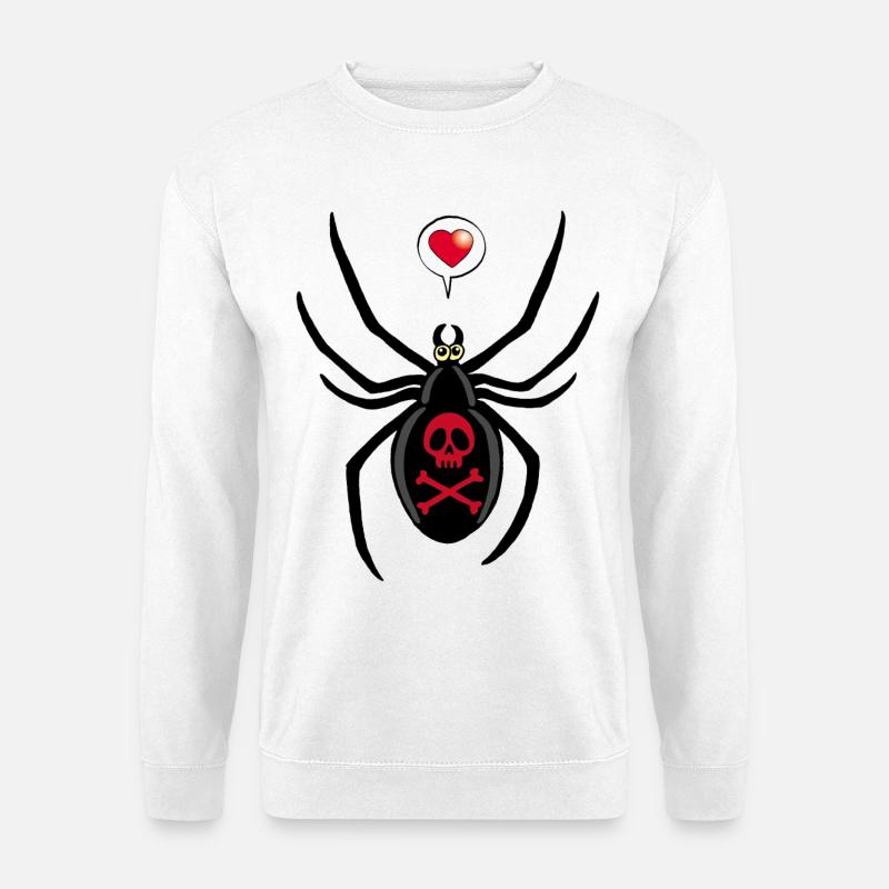 Black widow spider in love - Unisex Sweatshirt - white