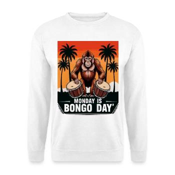 Affen Bongo Trommler - Unisex Pullover - Weiß - Vorne