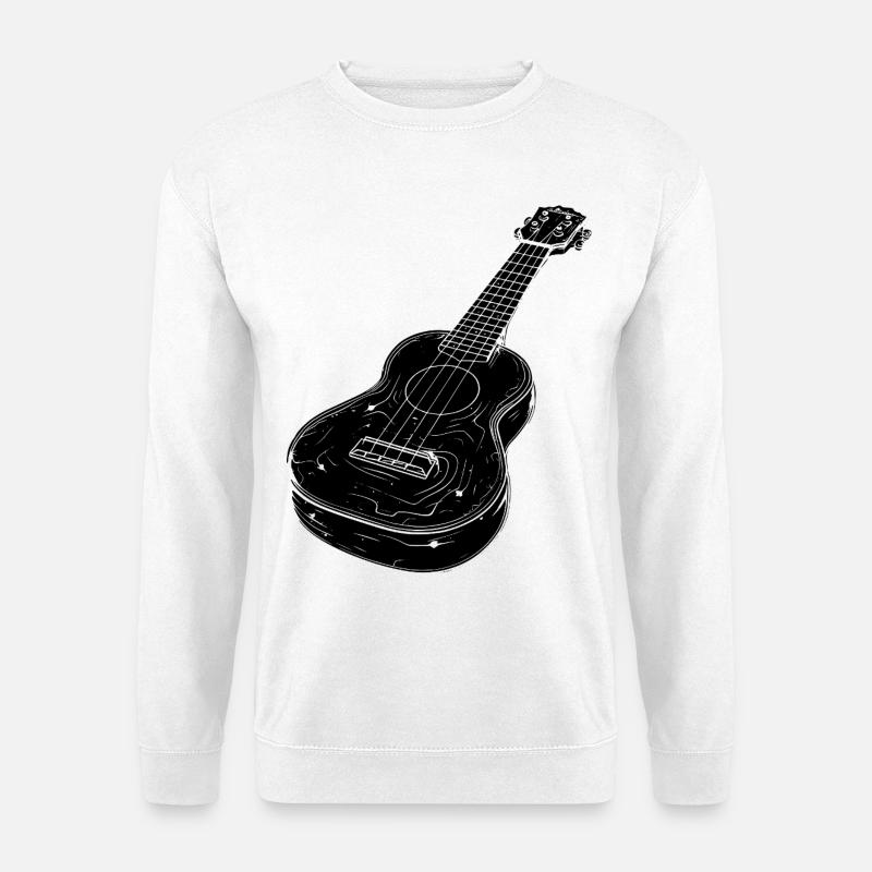 Ukulele Skizze - Unisex Pullover - Weiß