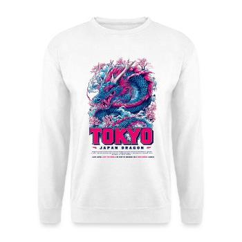 Tokyo Drachen Neon Blüten - Unisex Pullover - Weiß - Vorne