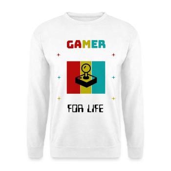 Gamer For Life Retro Joystick - Unisex Pullover - Weiß - Vorne