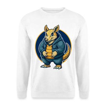Armadillo Kawaii Maskottchen-Cartoon-Clipart-Logo-Abzeichen - Unisex Pullover - Weiß - Vorne