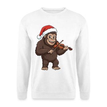 Christmas Bigfoot Sasquatch Playing Violin - Unisex Sweatshirt - white - Front