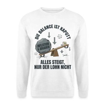 Die Balance Ist Kaputt - Unisex Pullover - Weiß - Vorne