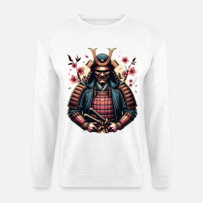 Blossom Samurai Mask Armor - Unisex Sweatshirt - white
