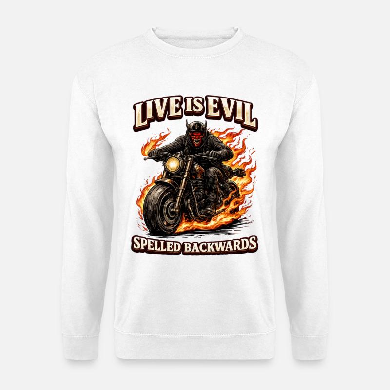 Live Is Evil Spelled Backwards - Unisex Sweatshirt - white