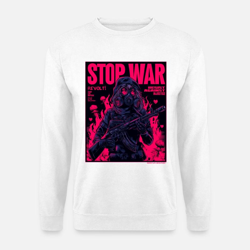 Neon Stop-War Protest - Unisex Pullover - Weiß