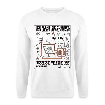 Ingenieur Plan Wasserstoffelektrolyse - Unisex Pullover - Weiß - Vorne