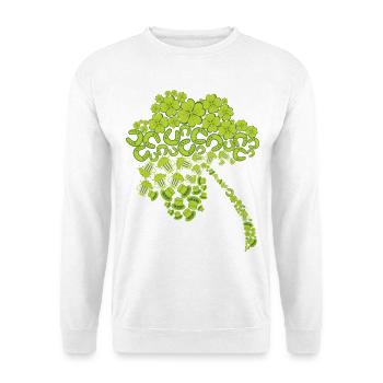 kleeblatt glück grün irisch symbol ireland - Unisex Pullover - Weiß - Vorne