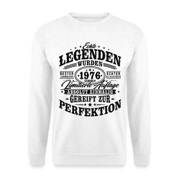 1976 Jahrgang geboren Geburtstag Vintage Geschenk - Unisex Pullover - Weiß - Vorne