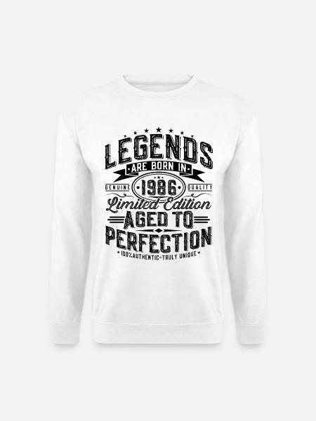 1986 Jahrgang Geburtstag Vintage Retro Geschenk - Unisex Pullover - Weiß