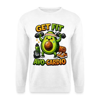AVO-CARDIO – Avocado in Training - Unisex Sweatshirt - white - Front