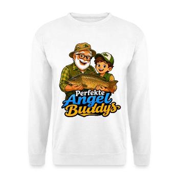 Opa Angel Buddy - Unisex Pullover - Weiß - Vorne - Alina (178cm) & Michal (187cm)