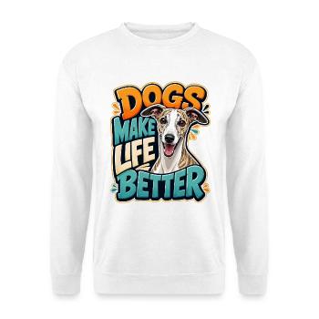 Whippet - Unisex Pullover - Weiß - Vorne - Alina (178cm) & Michal (187cm)