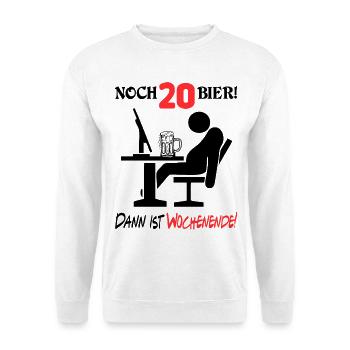 Bier Buero Home-Office Sprüche Computer Alkohol - Unisex Pullover - Weiß - Vorne - Alina (178cm) & Michal (187cm)