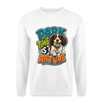 Englischer Springer-Spaniel - Unisex Pullover - Weiß - Vorne - Alina (178cm) & Michal (187cm)