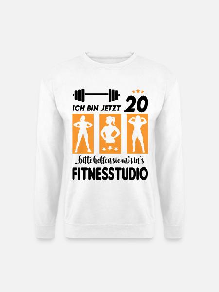 20 Jahre Alter Geburtstag Bodybuilding Frau Sport - Unisex Pullover - Weiß