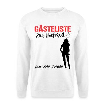 Gästeliste Gästebuch zur Hochzeit Frau Married - Unisex Pullover - Weiß - Vorne - Alina (178cm) & Michal (187cm)