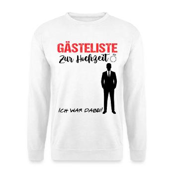 Gästeliste Gästebuch zur Hochzeit Mann Married - Unisex Pullover - Weiß - Vorne - Alina (178cm) & Michal (187cm)