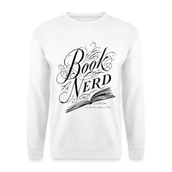 Book nerd - Unisex Pullover - Weiß - Vorne - Alina (178cm) & Michal (187cm)