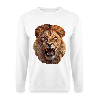 Löwe - Unisex Pullover - Weiß - Vorne - Alina (178cm) & Michal (187cm)